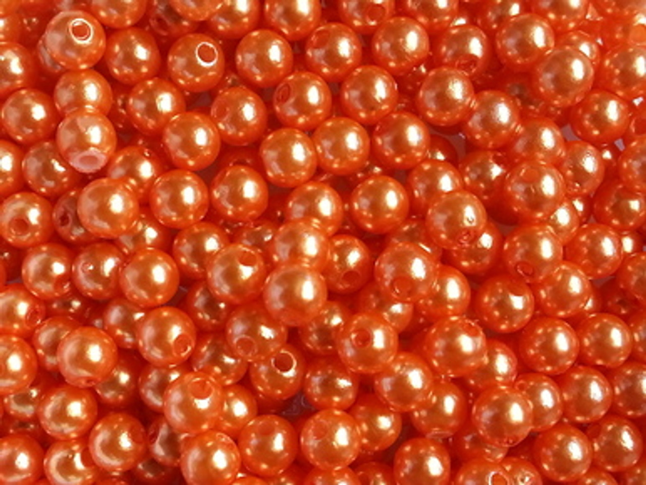 Pearlized Round 6mm OPAQUE ORANGE 100/PK Fishing Beads 